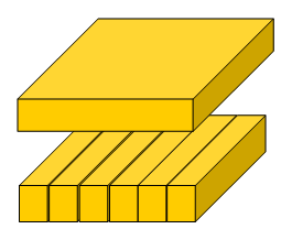 Figure (a) Magnets split into 6 and not split